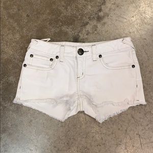 Free People white denim shorts